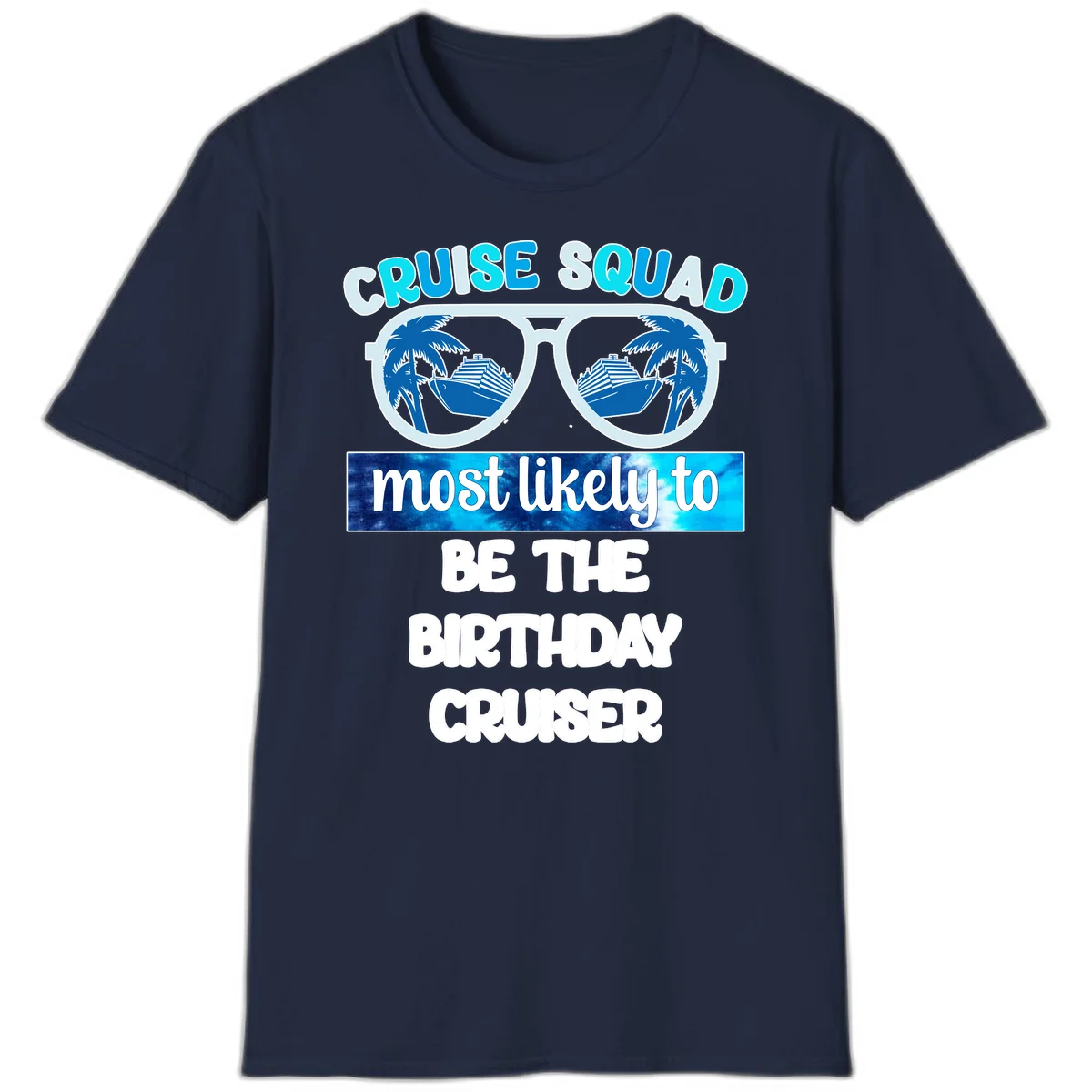 Cruise Squad Birthday Vibes T-Shirt in Navy