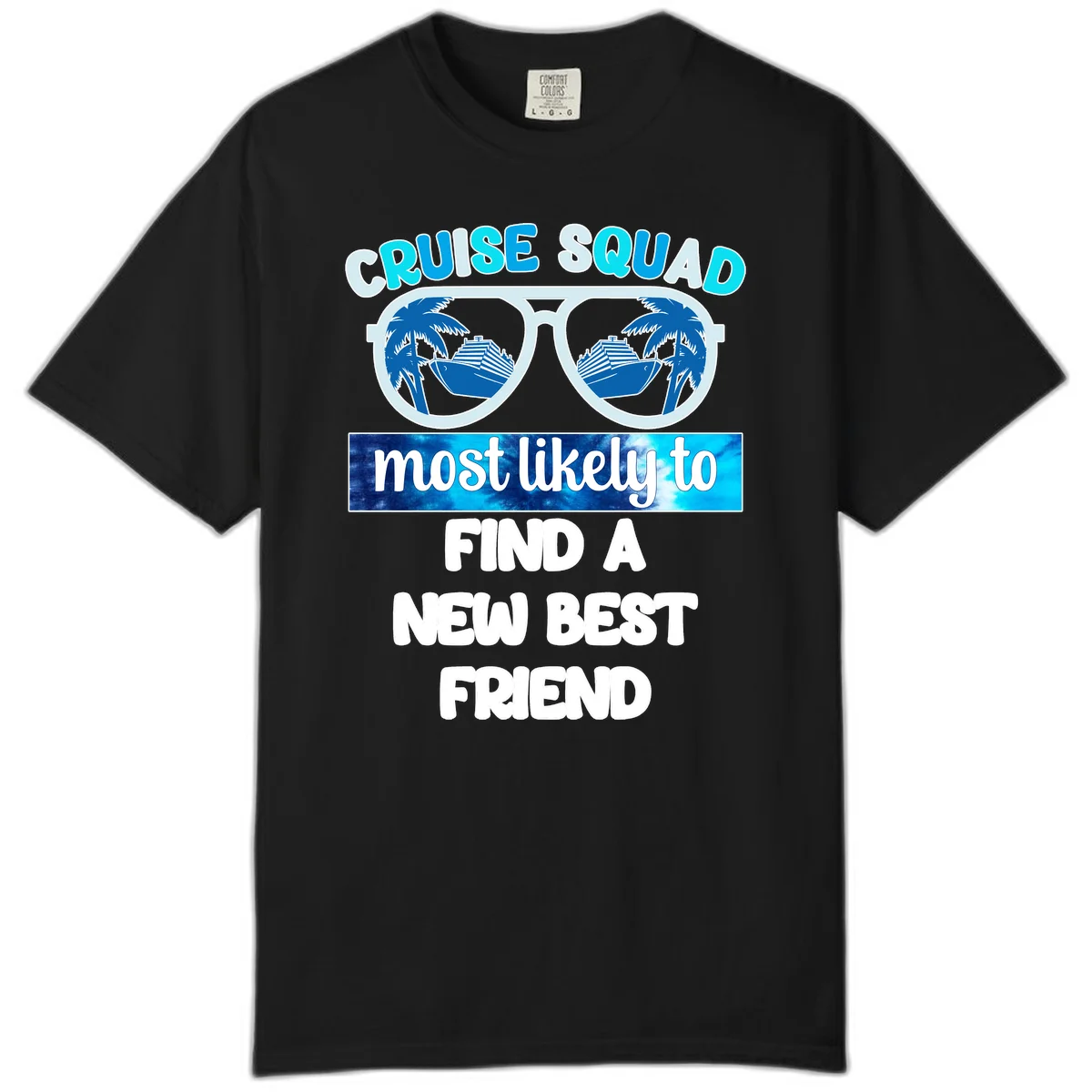 Cruise Squad Best Friend Sunglasses Comfort Color in Black