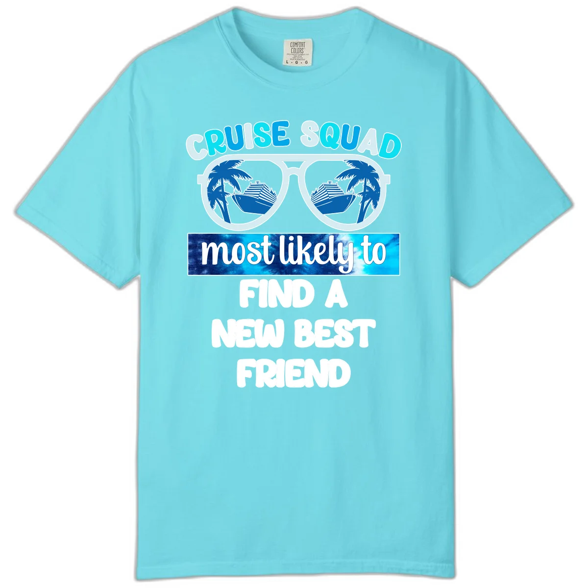 Cruise Squad Best Friend Sunglasses Comfort Color in Lagoon Blue