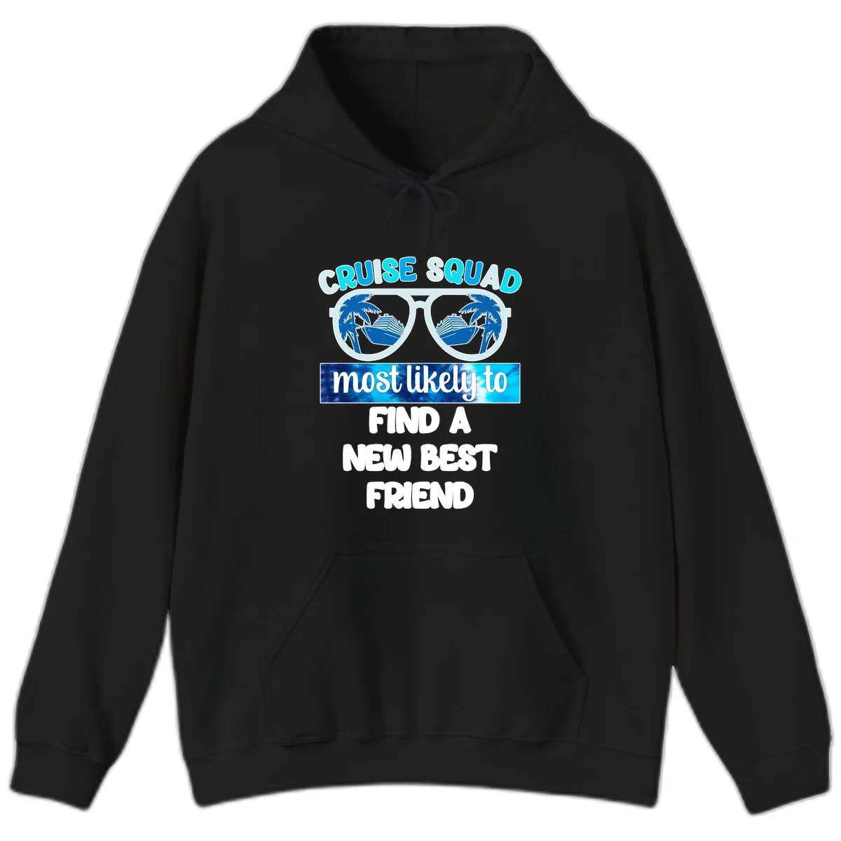 Cruise Squad Best Friend Sunglasses Hoodie in Black