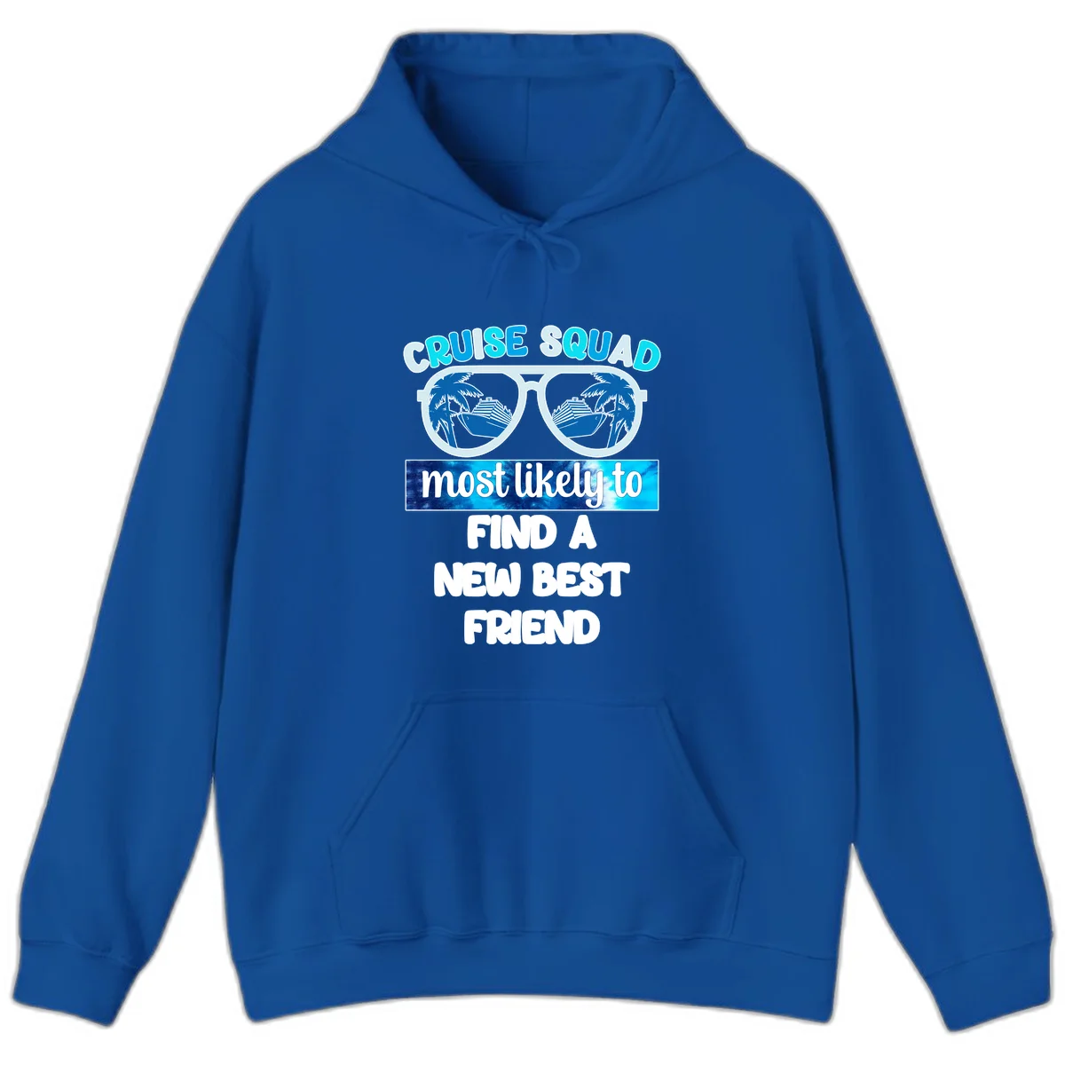 Cruise Squad Best Friend Sunglasses Hoodie in Royal