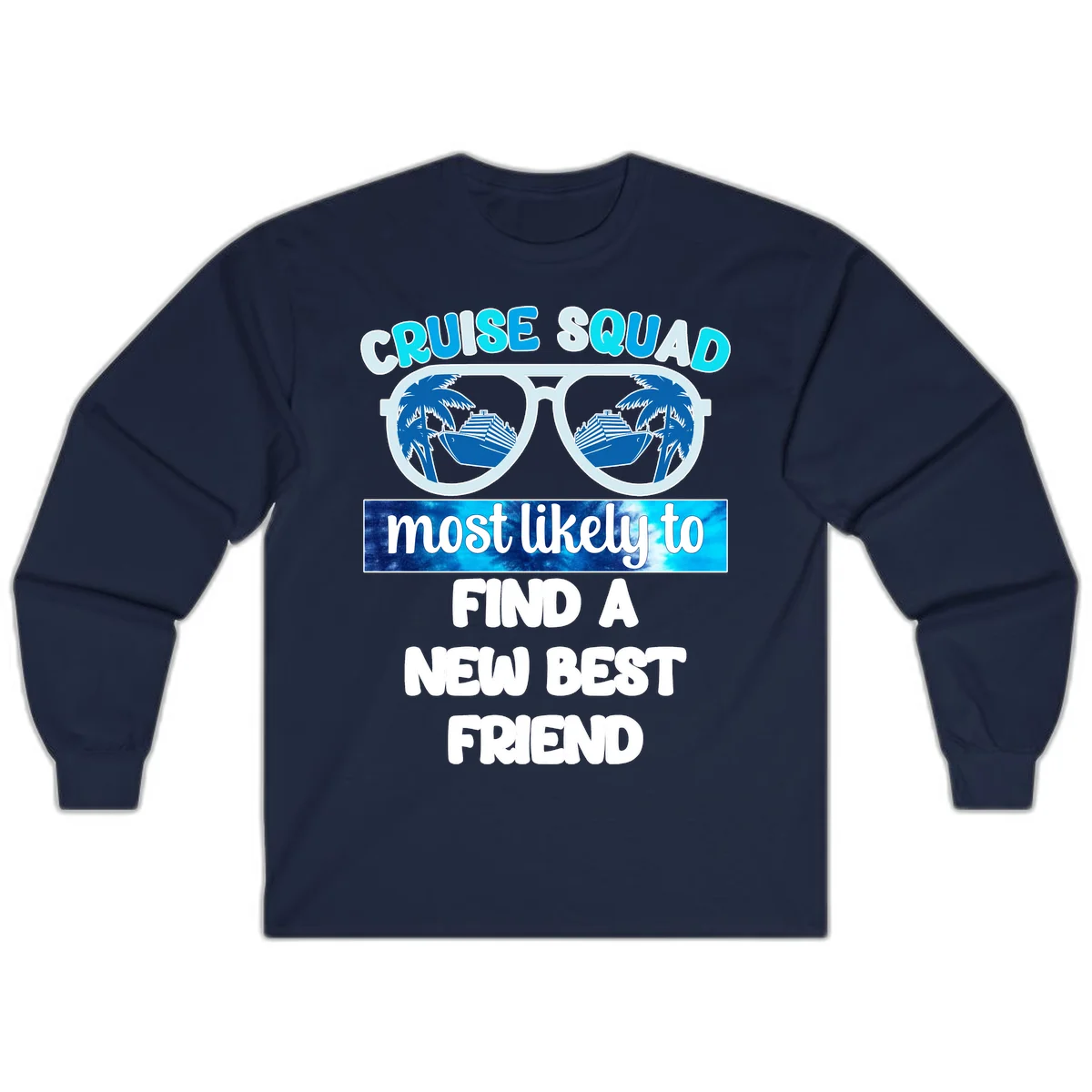 Cruise Squad Best Friend Sunglasses Long Sleeve in Navy