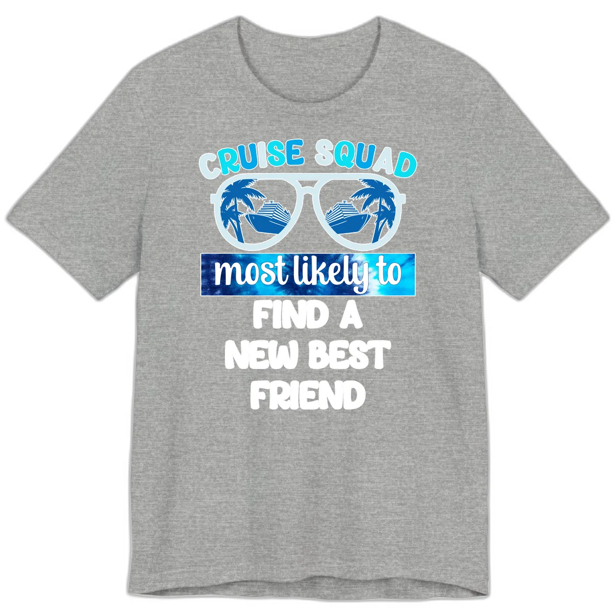 Cruise Squad Best Friend Sunglasses Premium T-Shirt in Athletic Heather