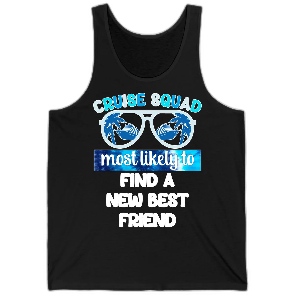 Cruise Squad Best Friend Sunglasses Tank in Black