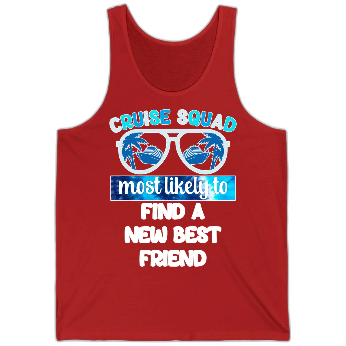 Cruise Squad Best Friend Sunglasses Tank in Red