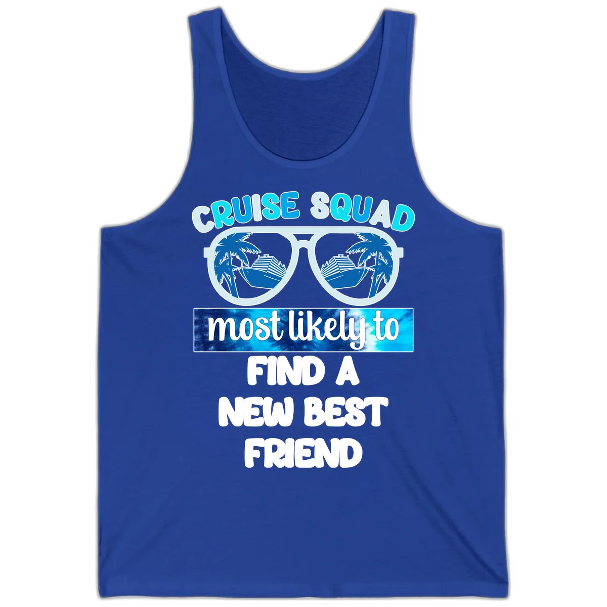 Cruise Squad Best Friend Sunglasses Tank in True Royal