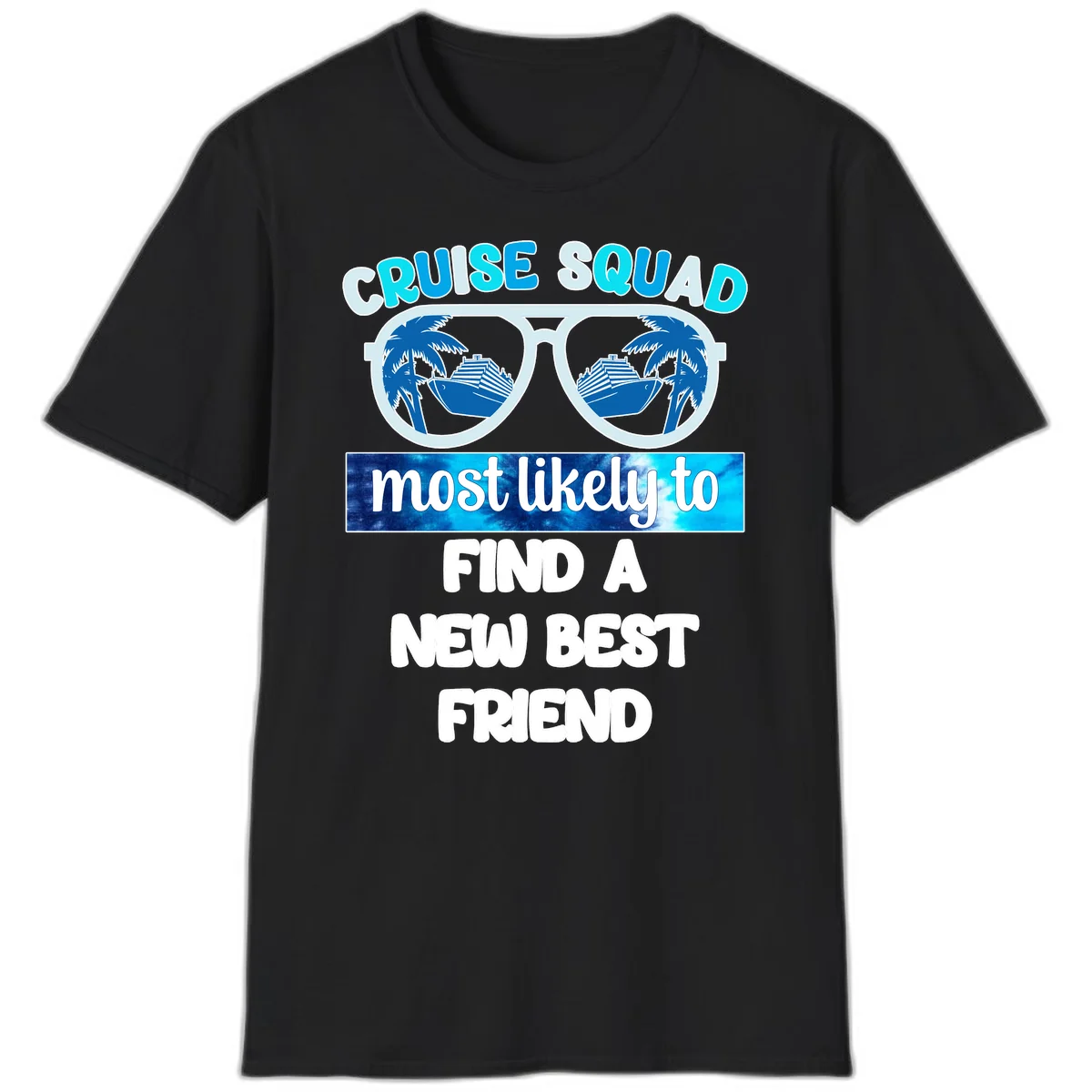 Cruise Squad Best Friend Sunglasses T-Shirt in Black