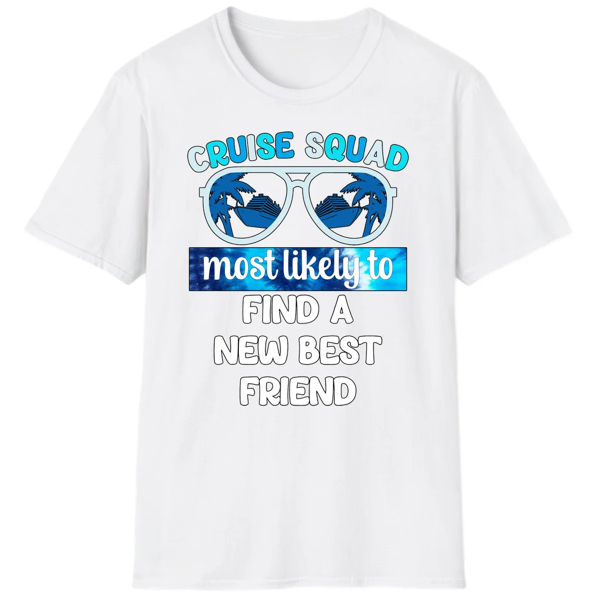 Cruise Squad Best Friend Sunglasses T-Shirt in White