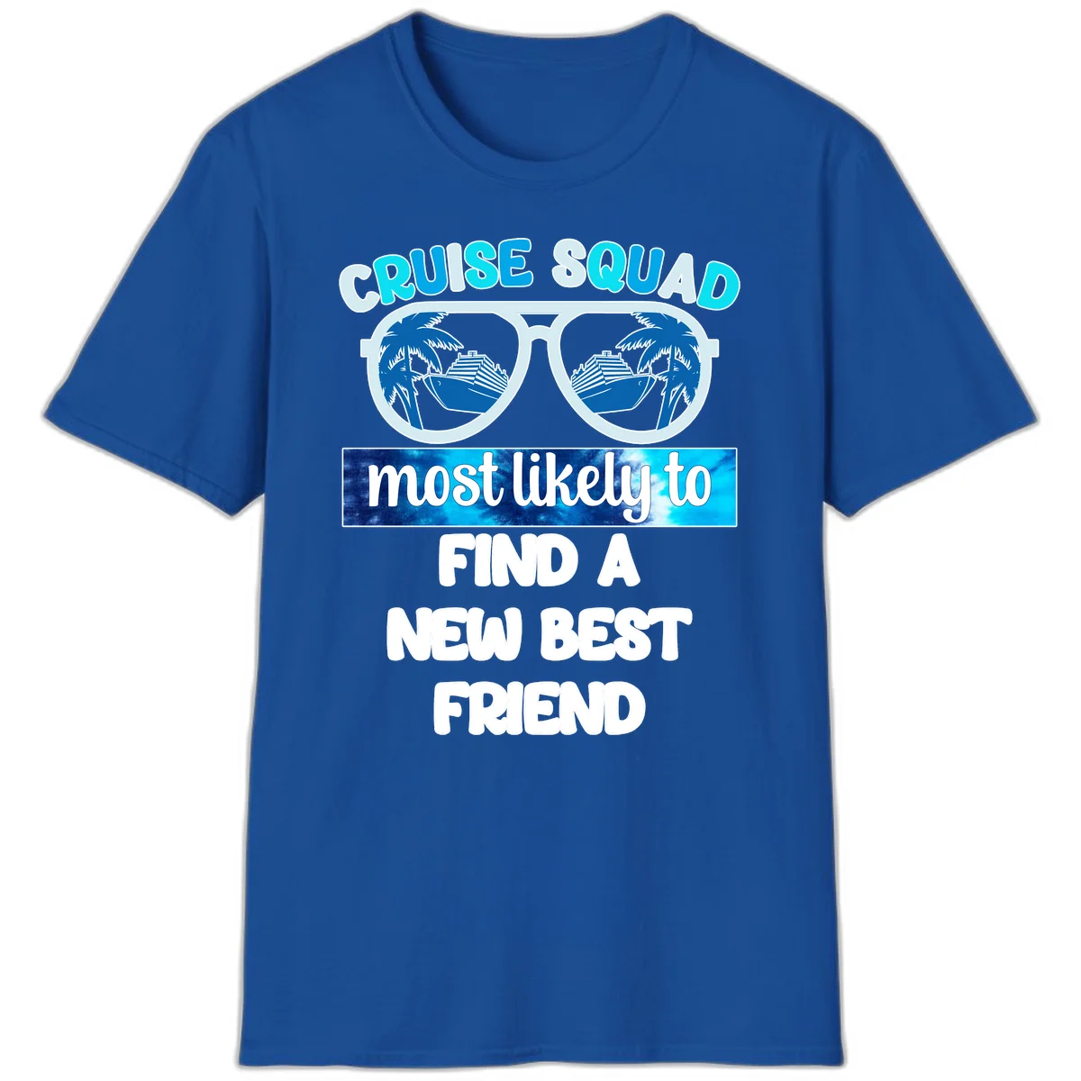 Cruise Squad Best Friend Sunglasses T-Shirt in Royal