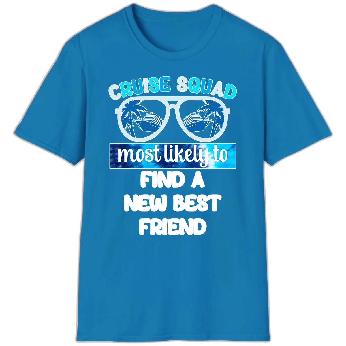 Cruise Squad Best Friend Sunglasses T-Shirt in Sapphire