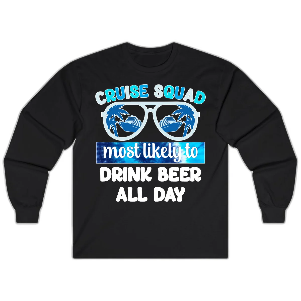 Cruise Squad Beer Sunglasses Long Sleeve in Black