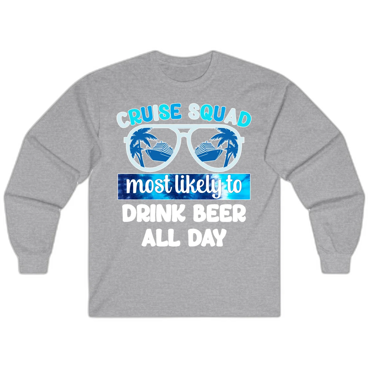 Cruise Squad Beer Sunglasses Long Sleeve in Sport Grey