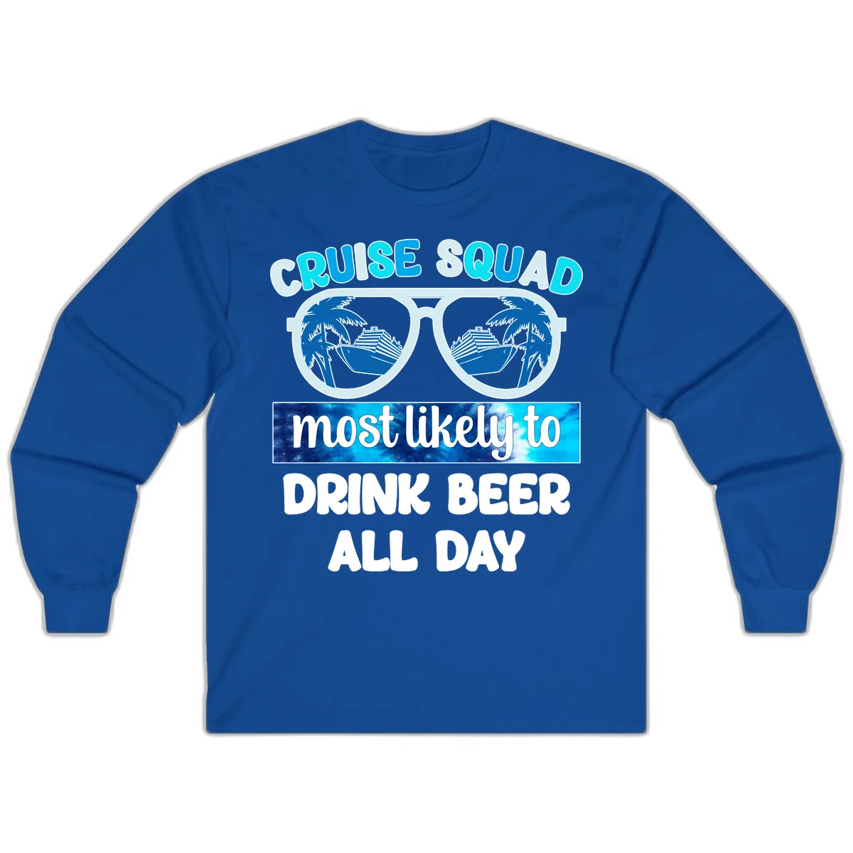 Cruise Squad Beer Sunglasses Long Sleeve in Royal