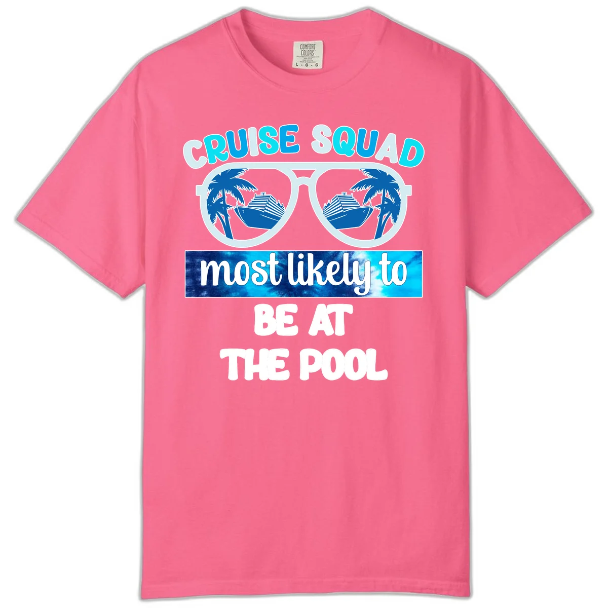 Cruise Squad Pool Party Vibes Comfort Color in Crunchberry