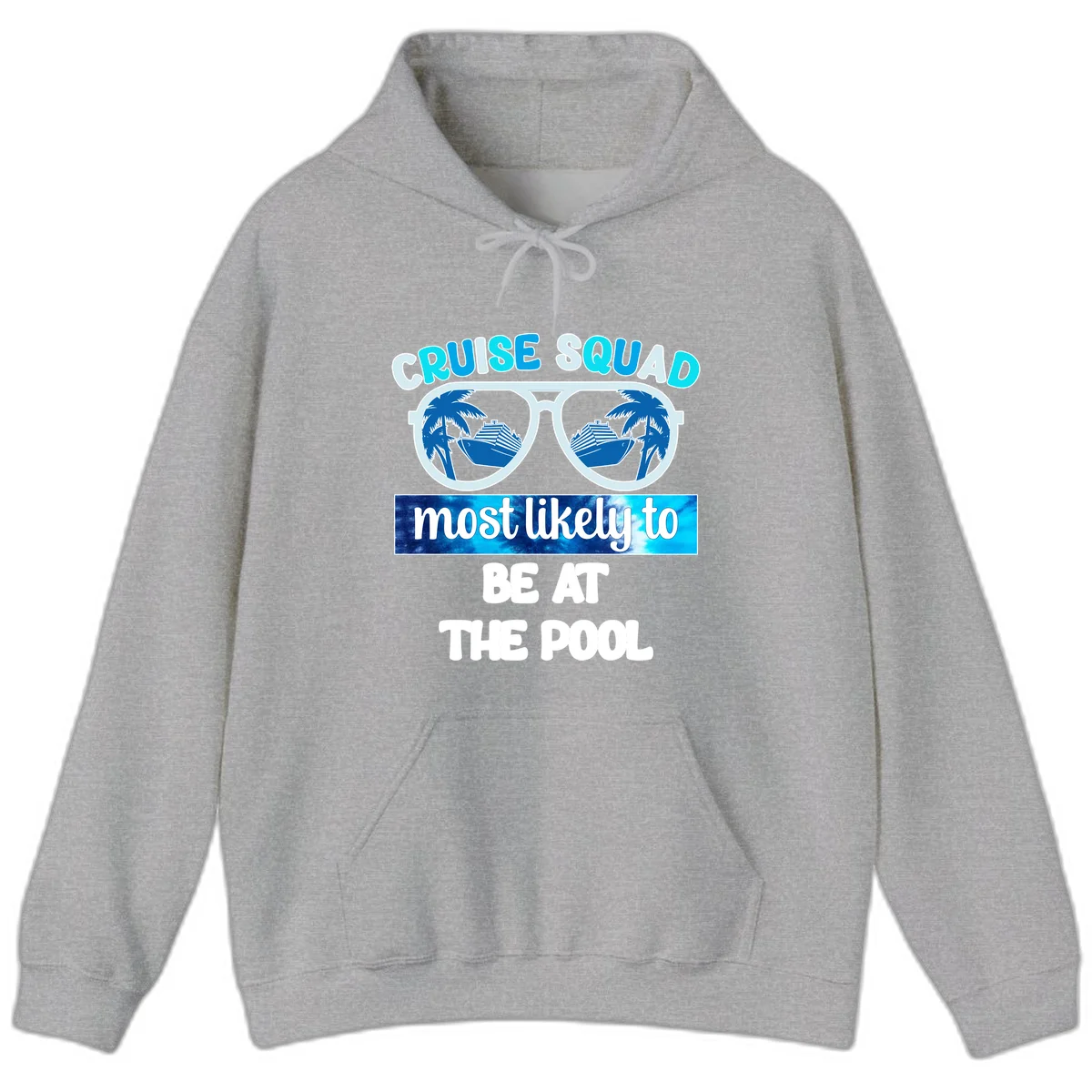 Cruise Squad Pool Party Vibes Hoodie in Sport Grey