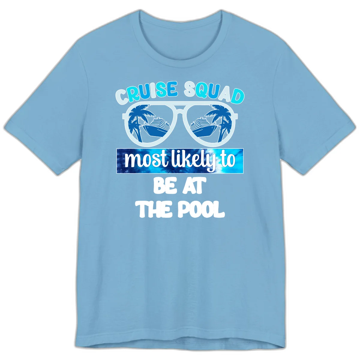 Cruise Squad Pool Party Vibes Premium T-Shirt in Ocean Blue