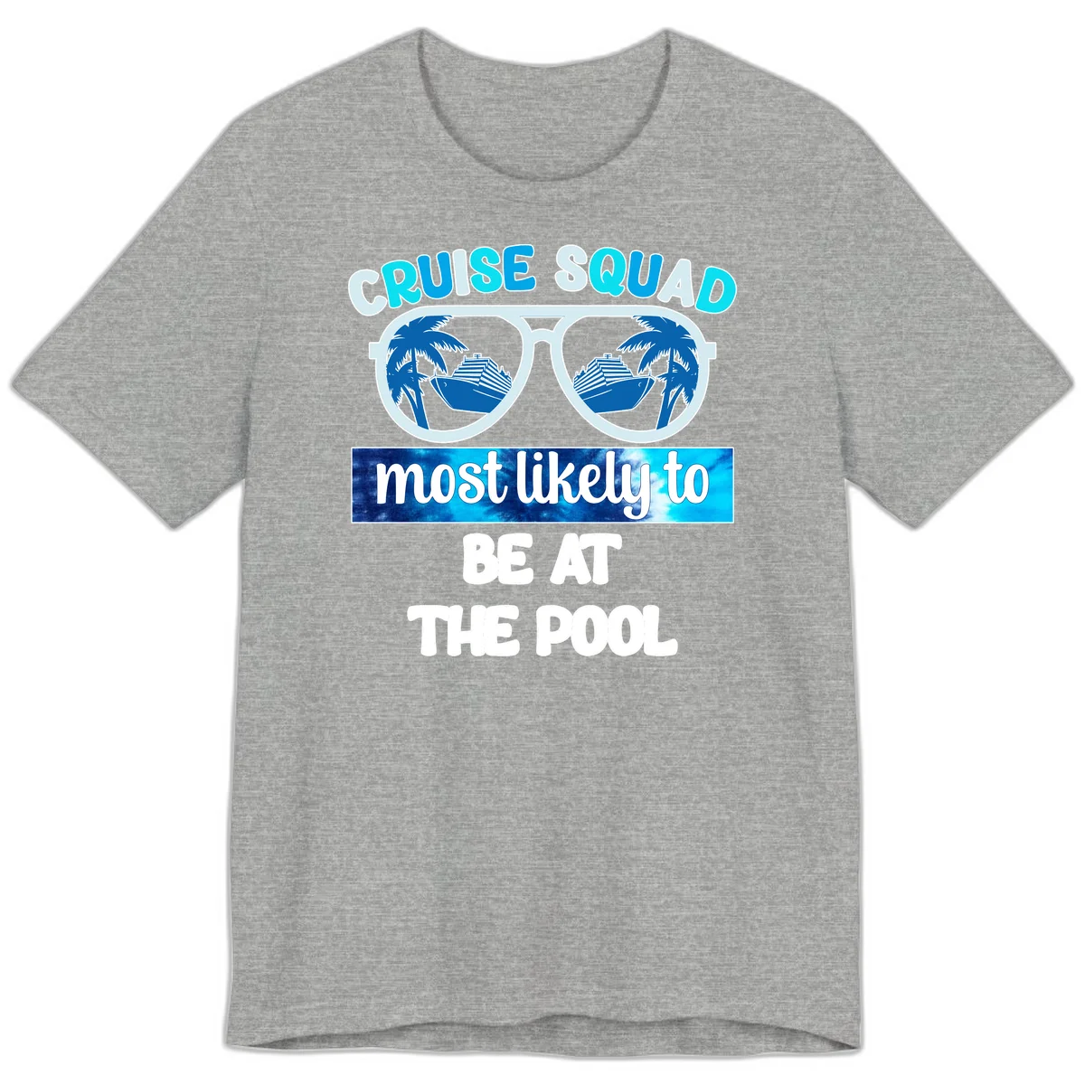Cruise Squad Pool Party Vibes Premium T-Shirt in Athletic Heather