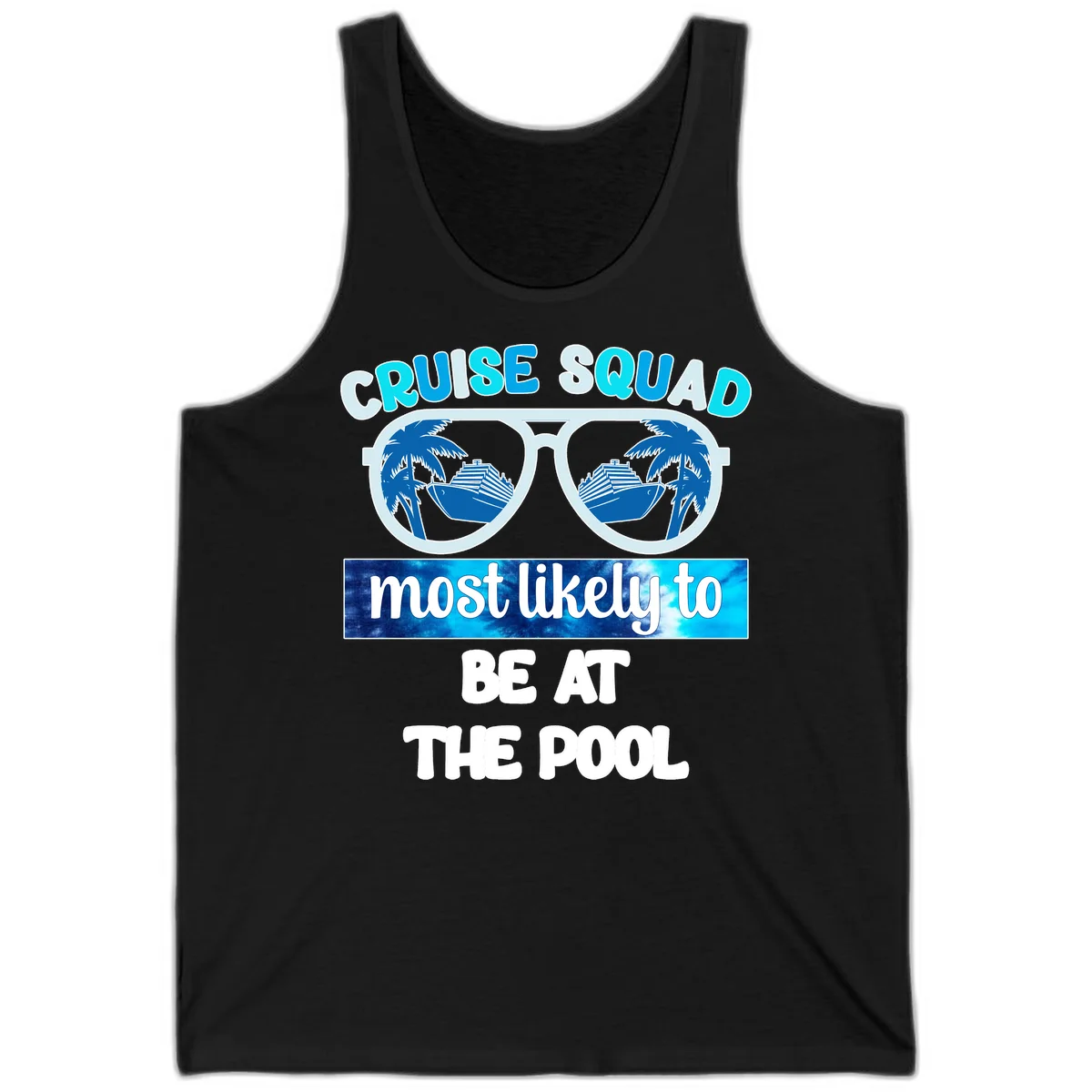 Cruise Squad Pool Party Vibes Tank in Black