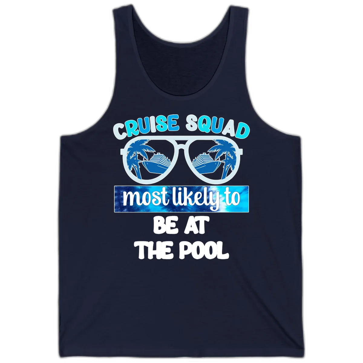 Cruise Squad Pool Party Vibes Tank in Navy