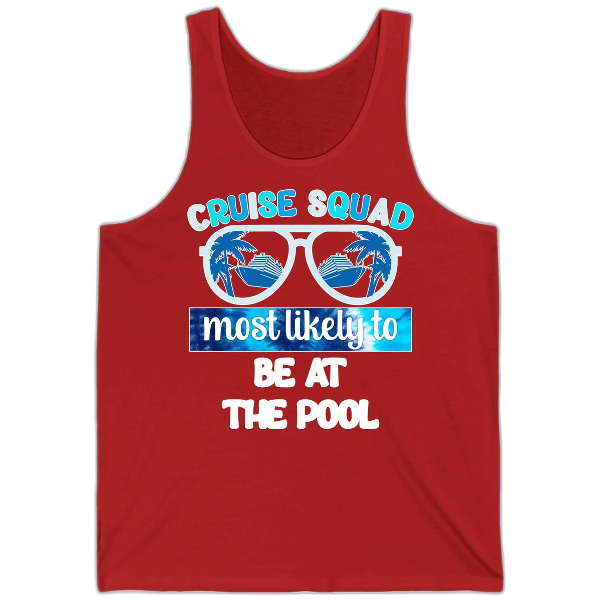 Cruise Squad Pool Party Vibes Tank in Red