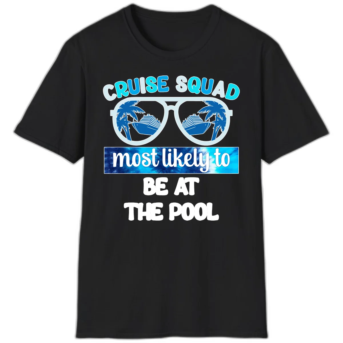 Cruise Squad Pool Party Vibes T-Shirt in Black