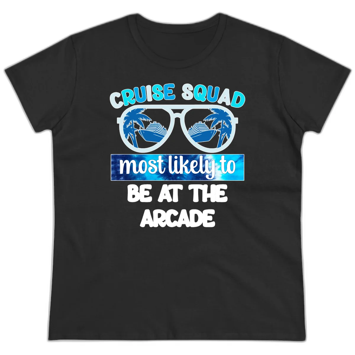 Cruise Squad Arcade Vibes Ladies Tee in Black