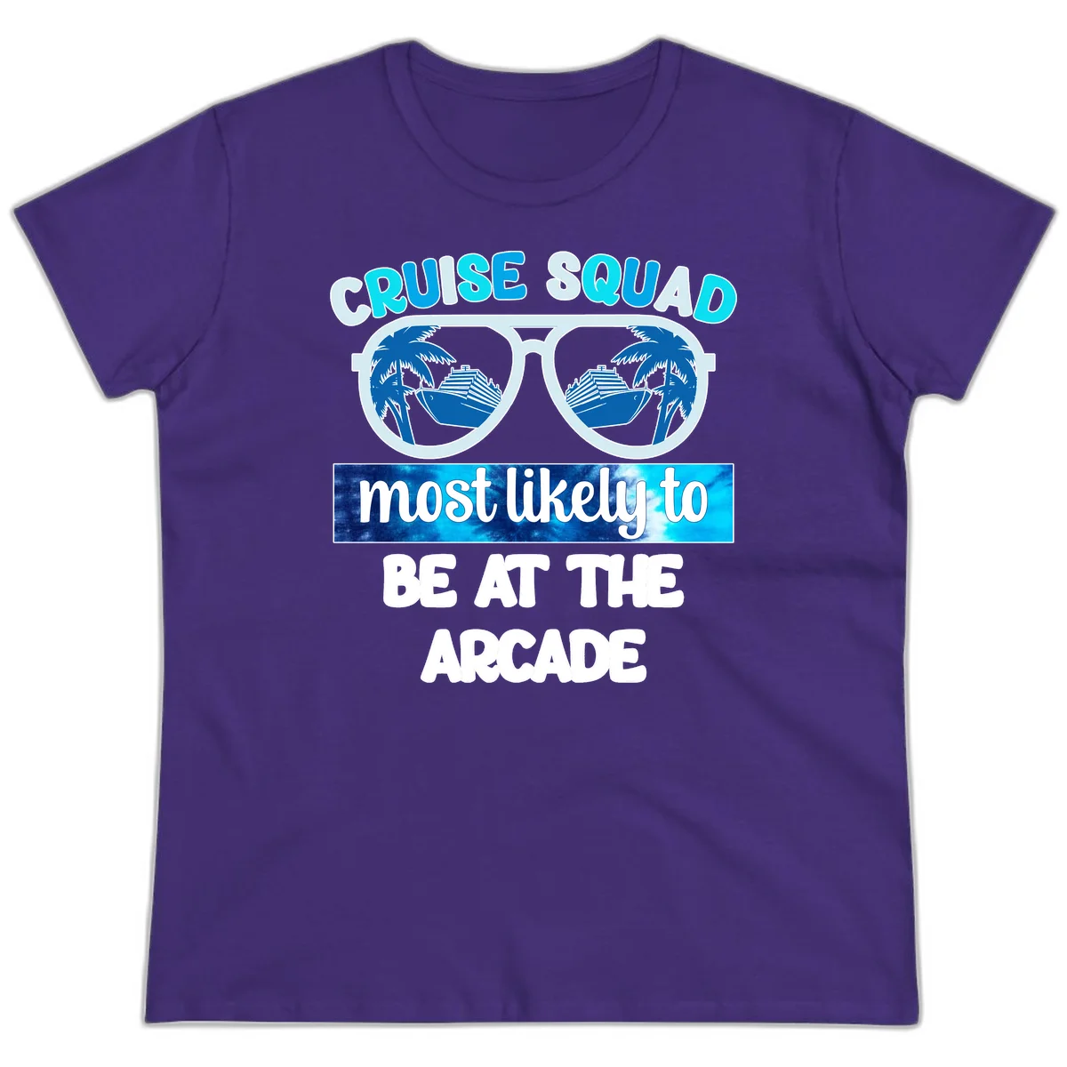 Cruise Squad Arcade Vibes Ladies Tee in Purple