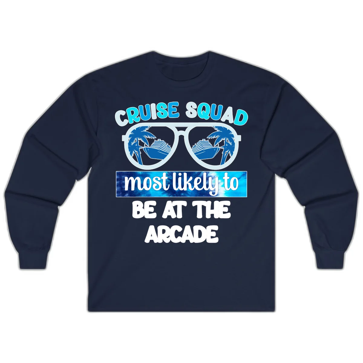 Cruise Squad Arcade Vibes Long Sleeve in Navy