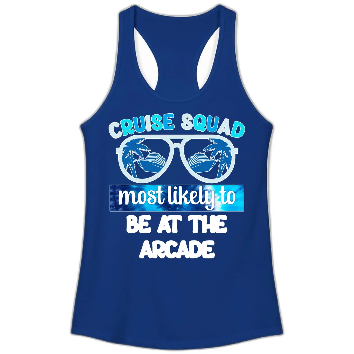 Cruise Squad Arcade Vibes Ladies Tank in Solid Royal