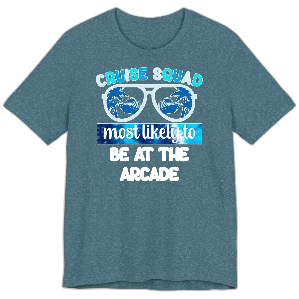 Cruise Squad Arcade Vibes Premium T-Shirt in Heather Deep Teal