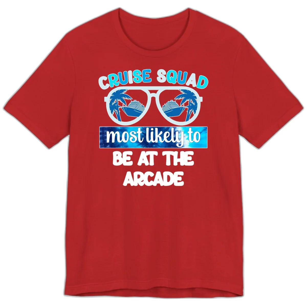 Cruise Squad Arcade Vibes Premium T-Shirt in Red