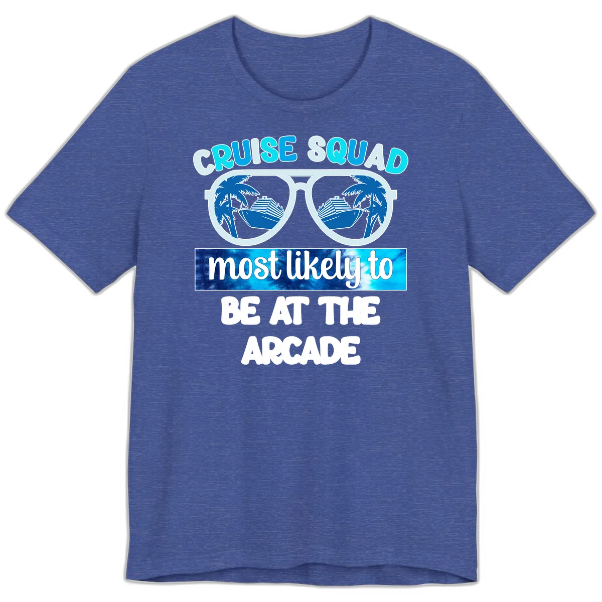 Cruise Squad Arcade Vibes Premium T-Shirt in Heather True Royal