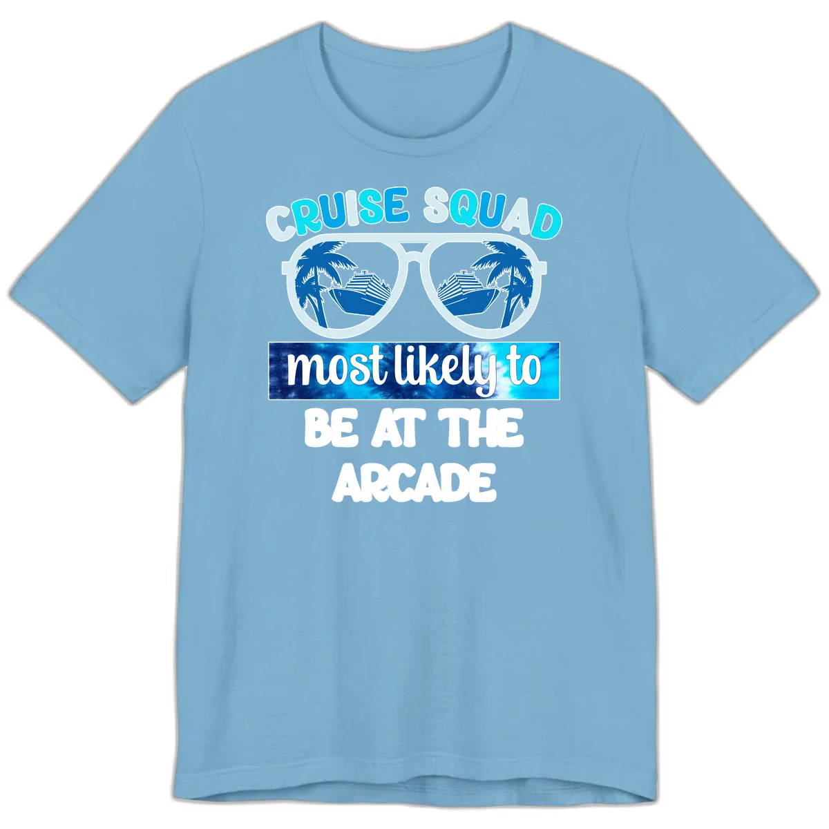 Cruise Squad Arcade Vibes Premium T-Shirt in Ocean Blue