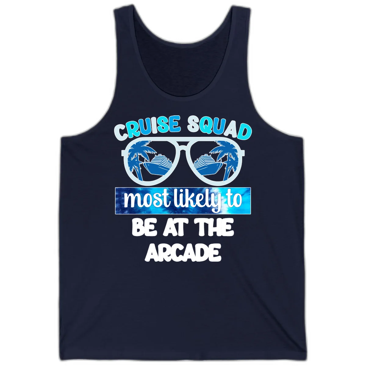 Cruise Squad Arcade Vibes Tank in Navy