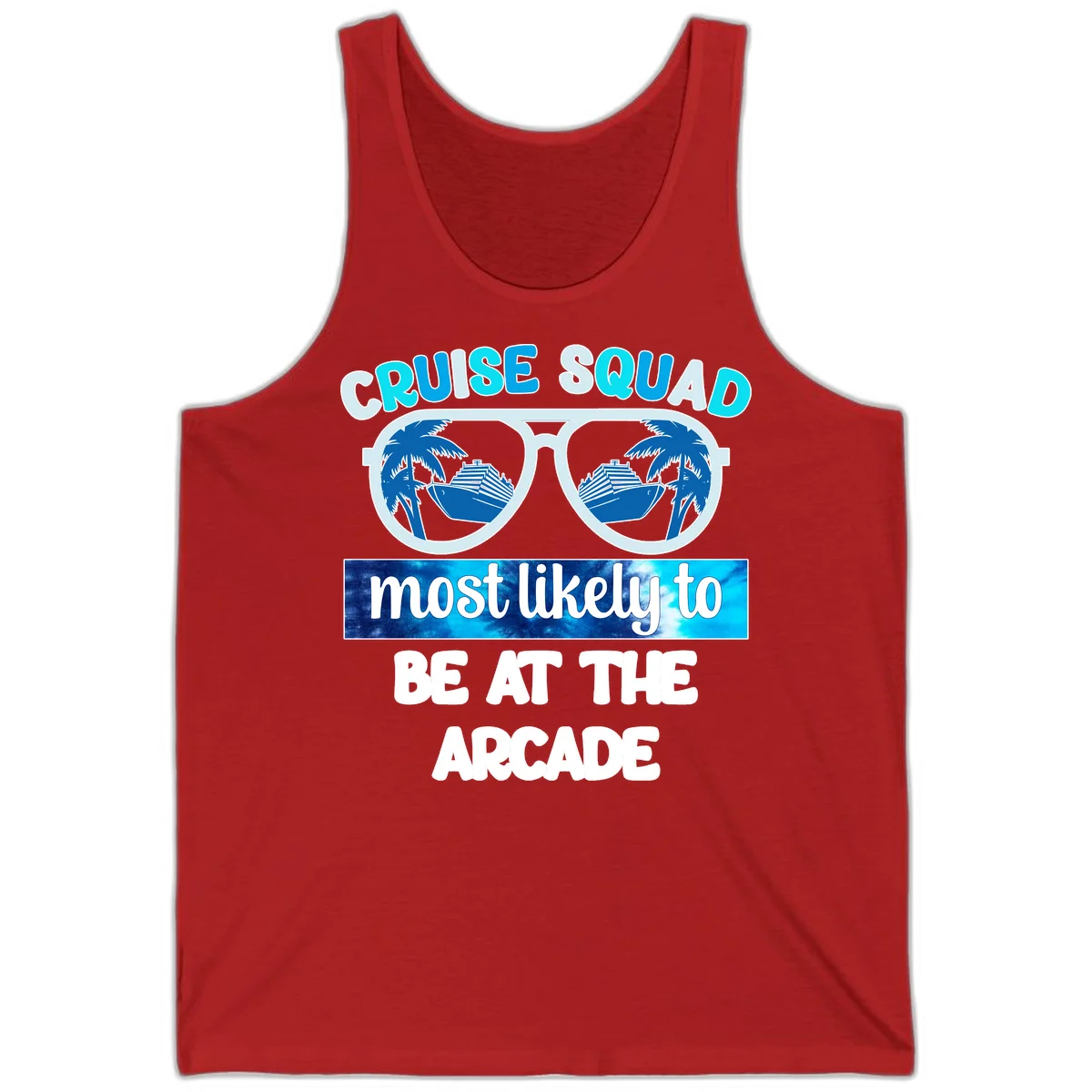 Cruise Squad Arcade Vibes Tank in Red