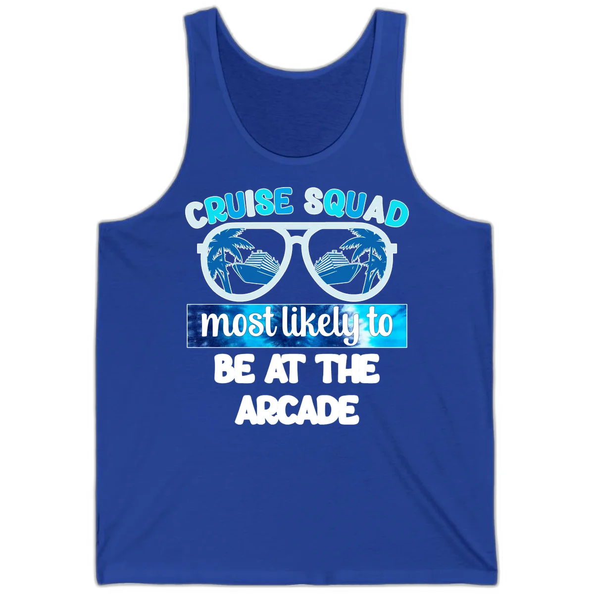 Cruise Squad Arcade Vibes Tank in True Royal