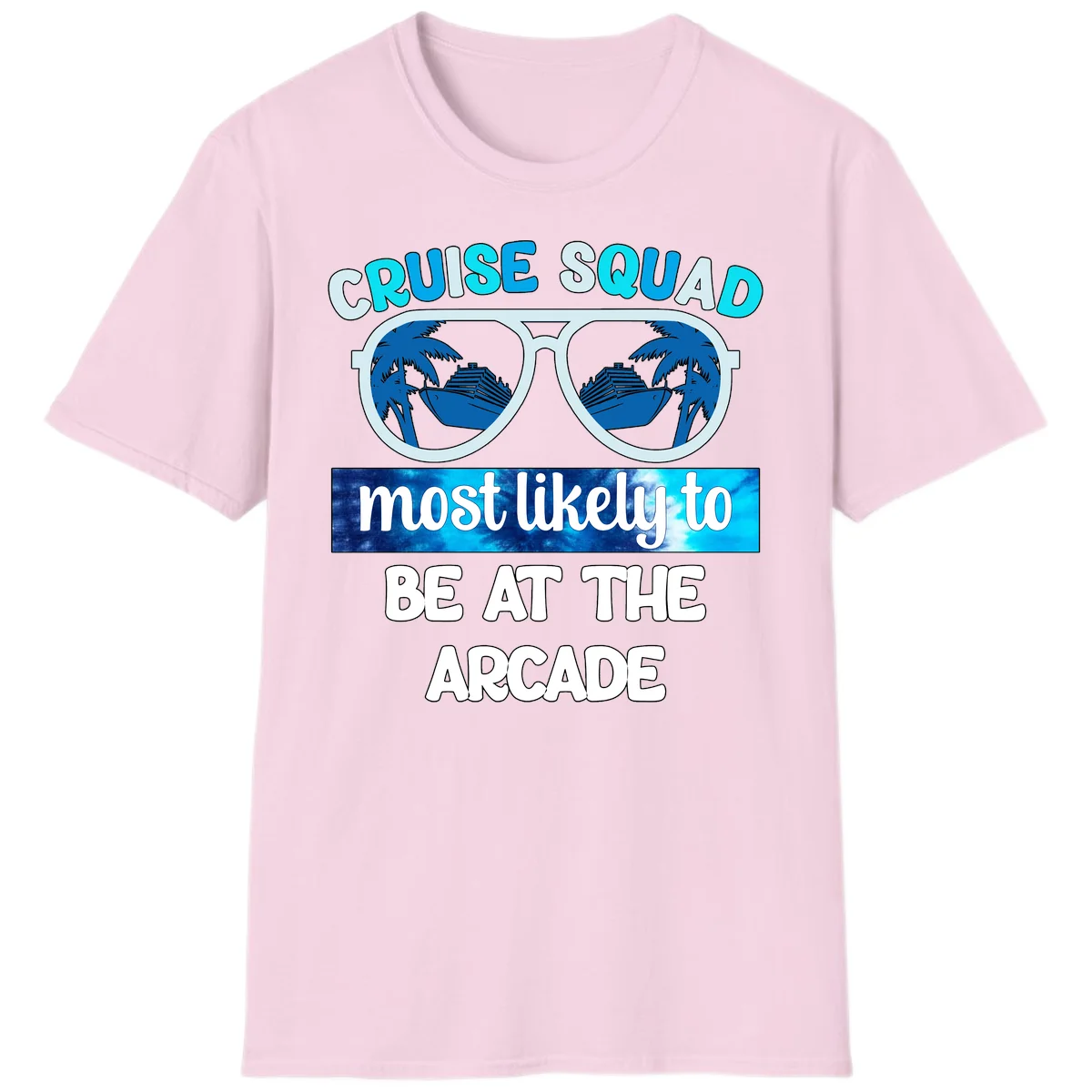 Cruise Squad Arcade Vibes T-Shirt in Light Pink