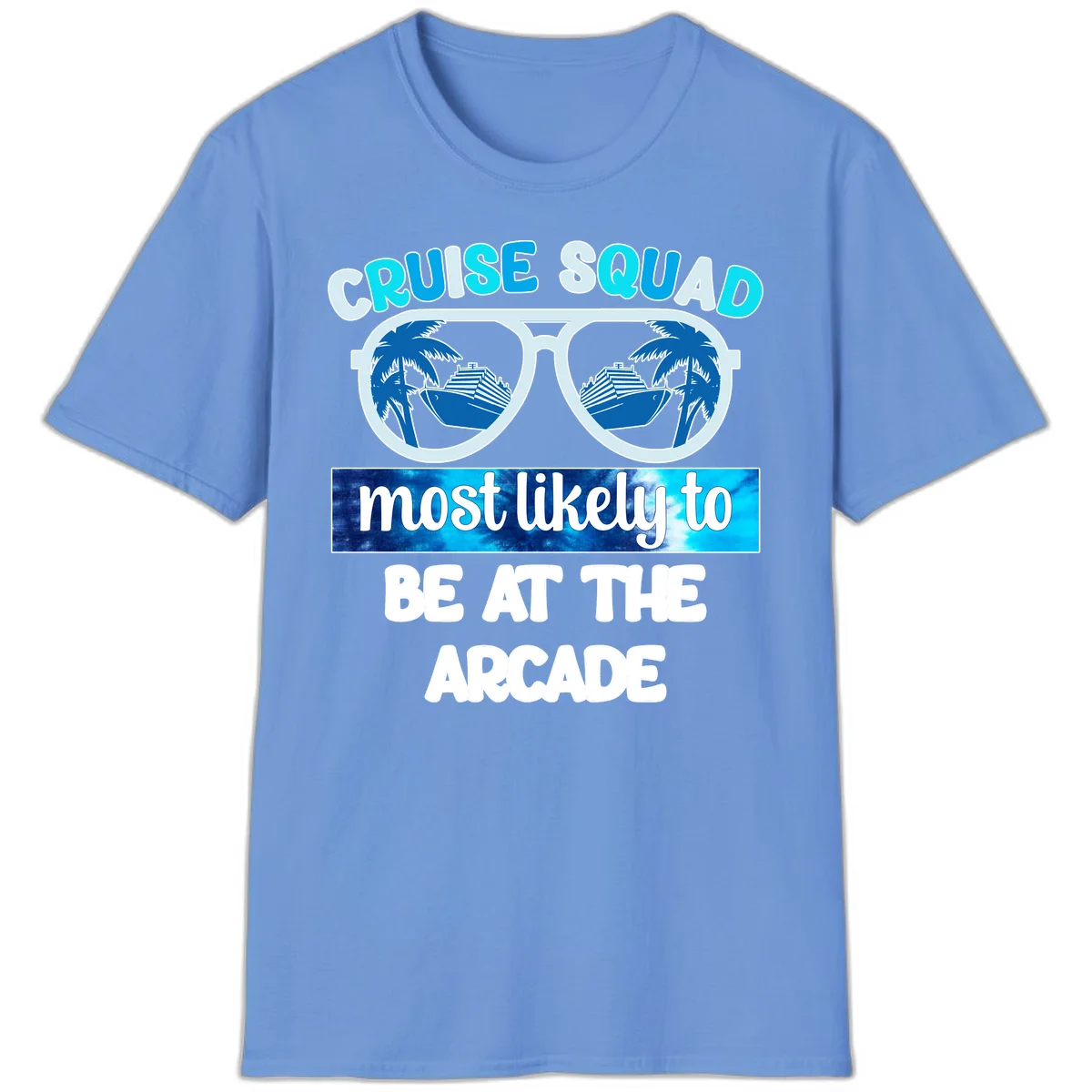 Cruise Squad Arcade Vibes T-Shirt in Carolina Blue