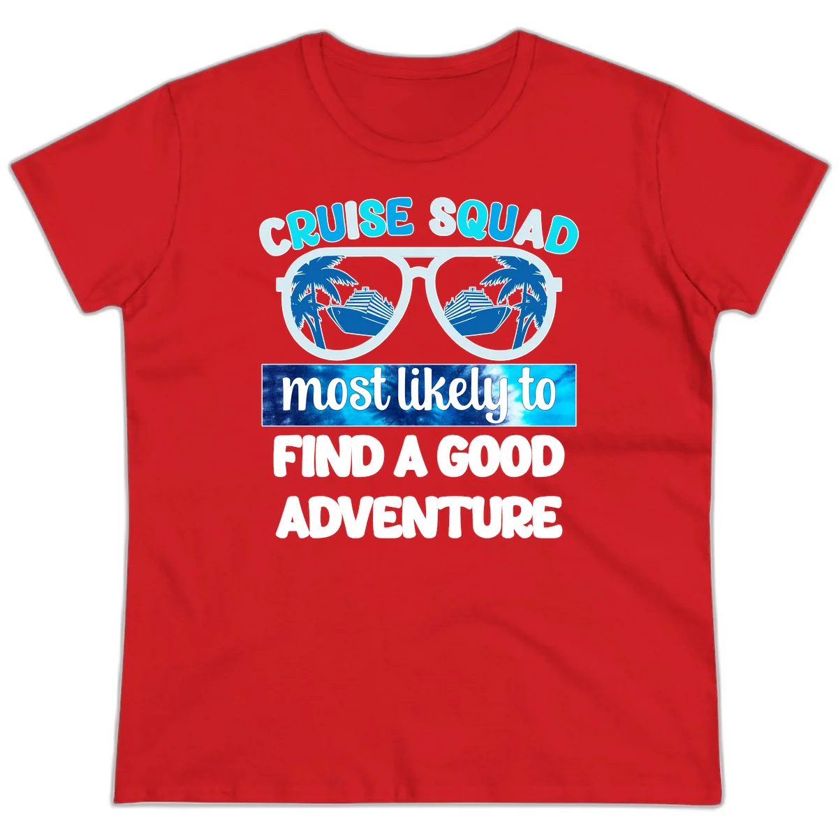 Cruise Squad Good Adventure Ladies Tee in Red