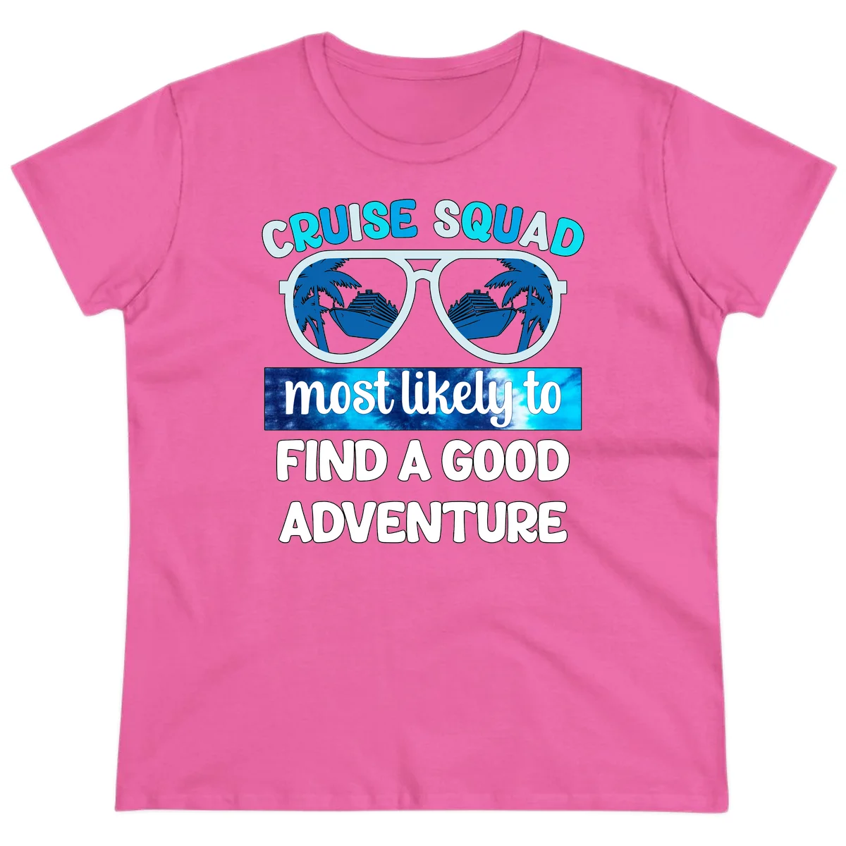 Cruise Squad Good Adventure Ladies Tee in Azalea