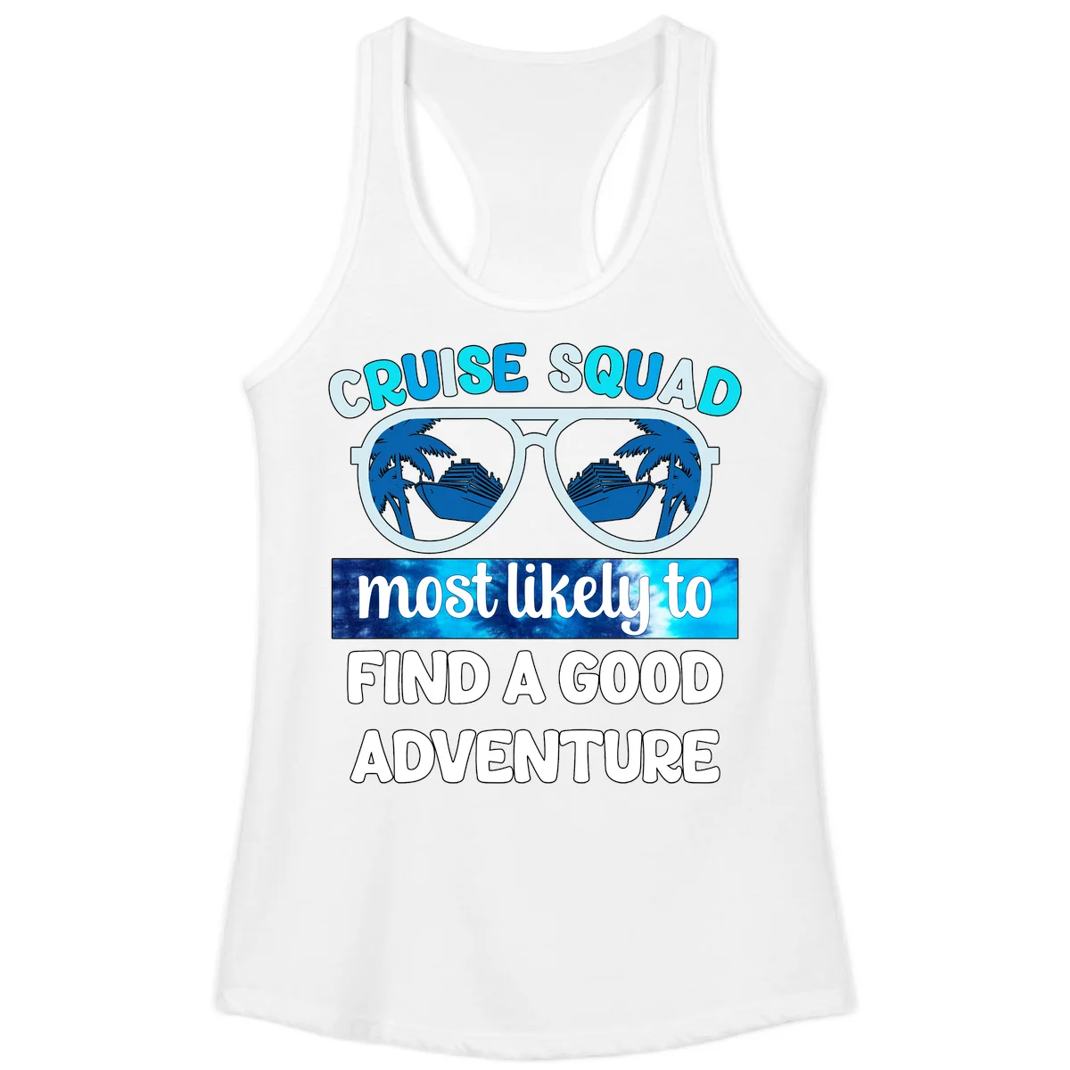 Cruise Squad Good Adventure Ladies Tank in White