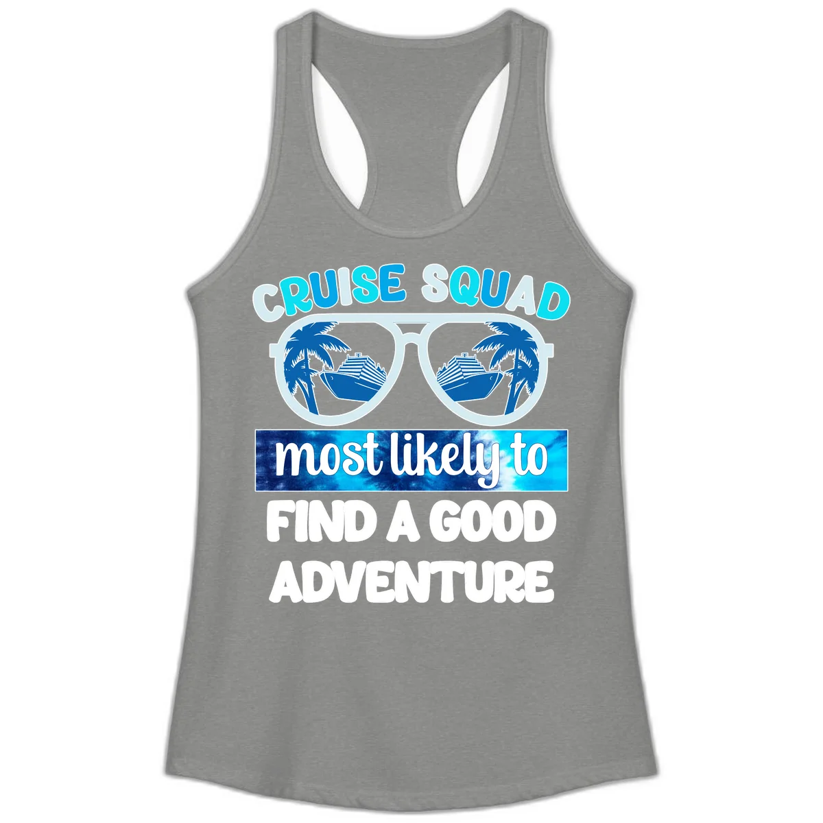 Cruise Squad Good Adventure Ladies Tank in Heather Grey