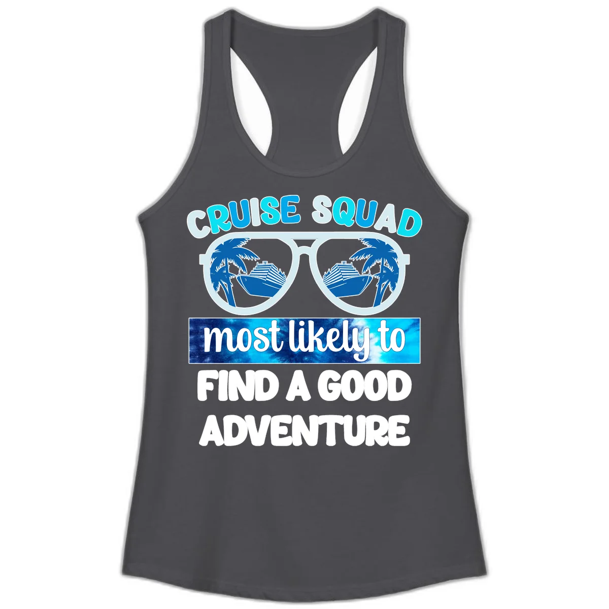 Cruise Squad Good Adventure Ladies Tank in Solid Dark Gray