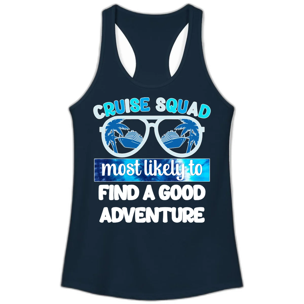 Cruise Squad Good Adventure Ladies Tank in Solid Midnight Navy