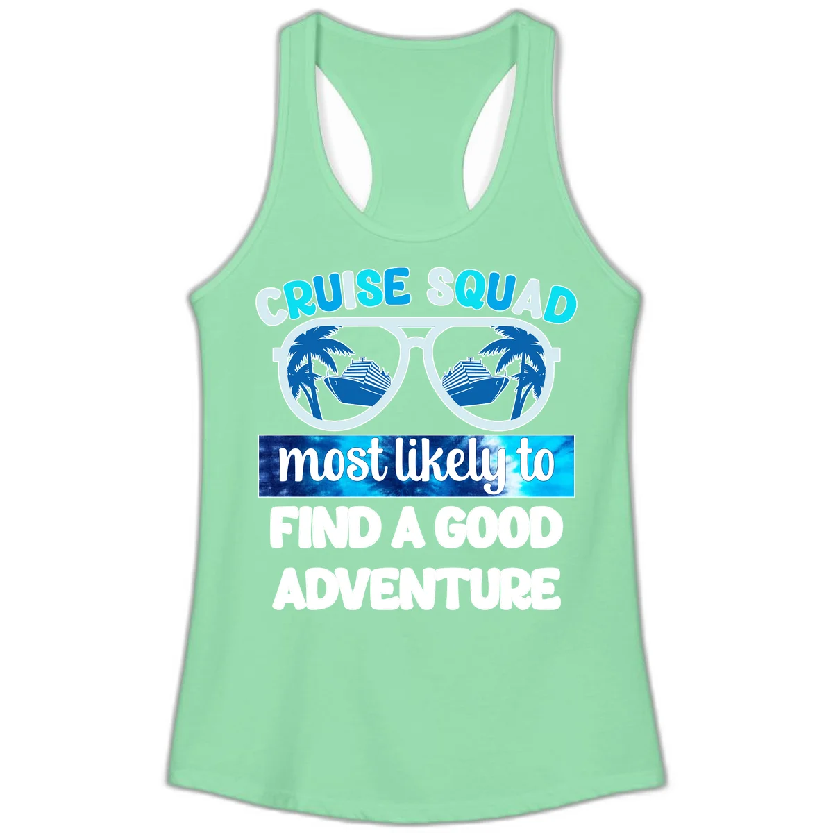 Cruise Squad Good Adventure Ladies Tank in Solid Mint