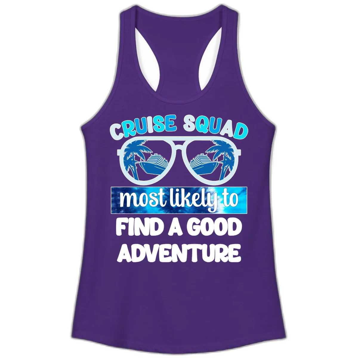 Cruise Squad Good Adventure Ladies Tank in Solid Purple Rush