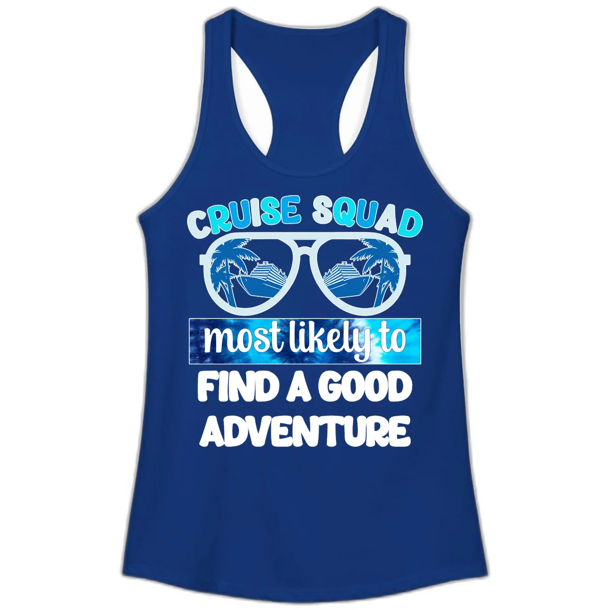 Cruise Squad Good Adventure Ladies Tank in Solid Royal