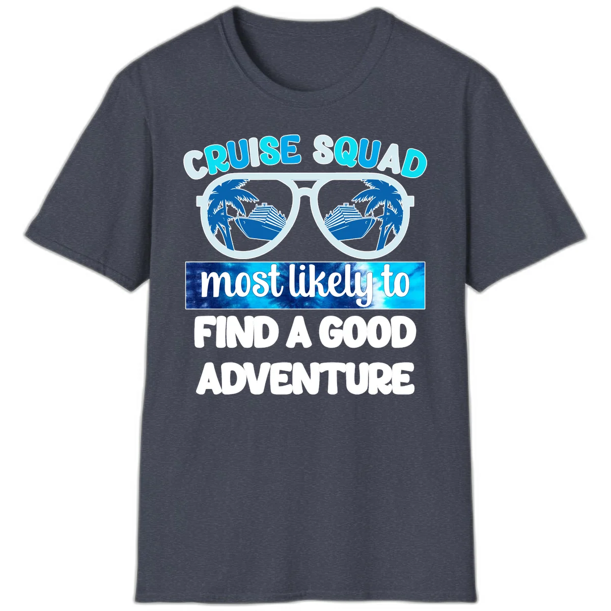 Cruise Squad Good Adventure T-Shirt in Heather Navy