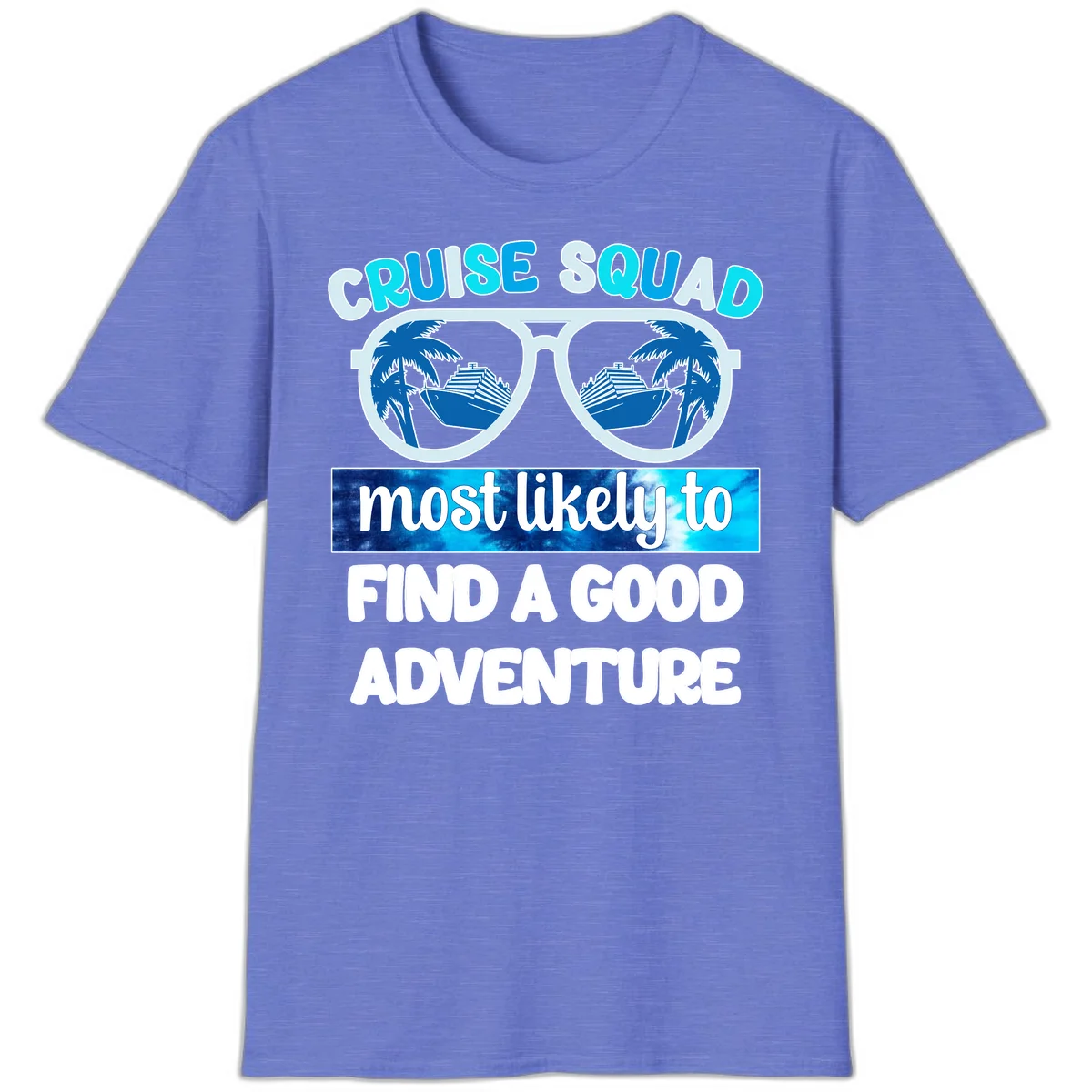 Cruise Squad Good Adventure T-Shirt in Heather Royal