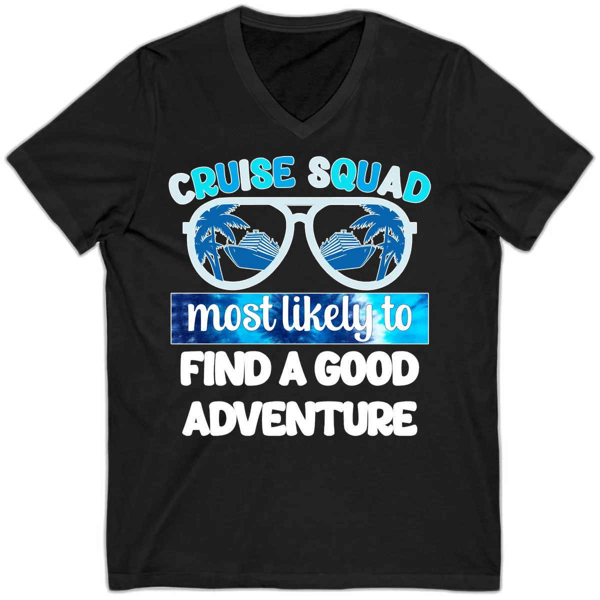 Cruise Squad Good Adventure V-Neck in Black